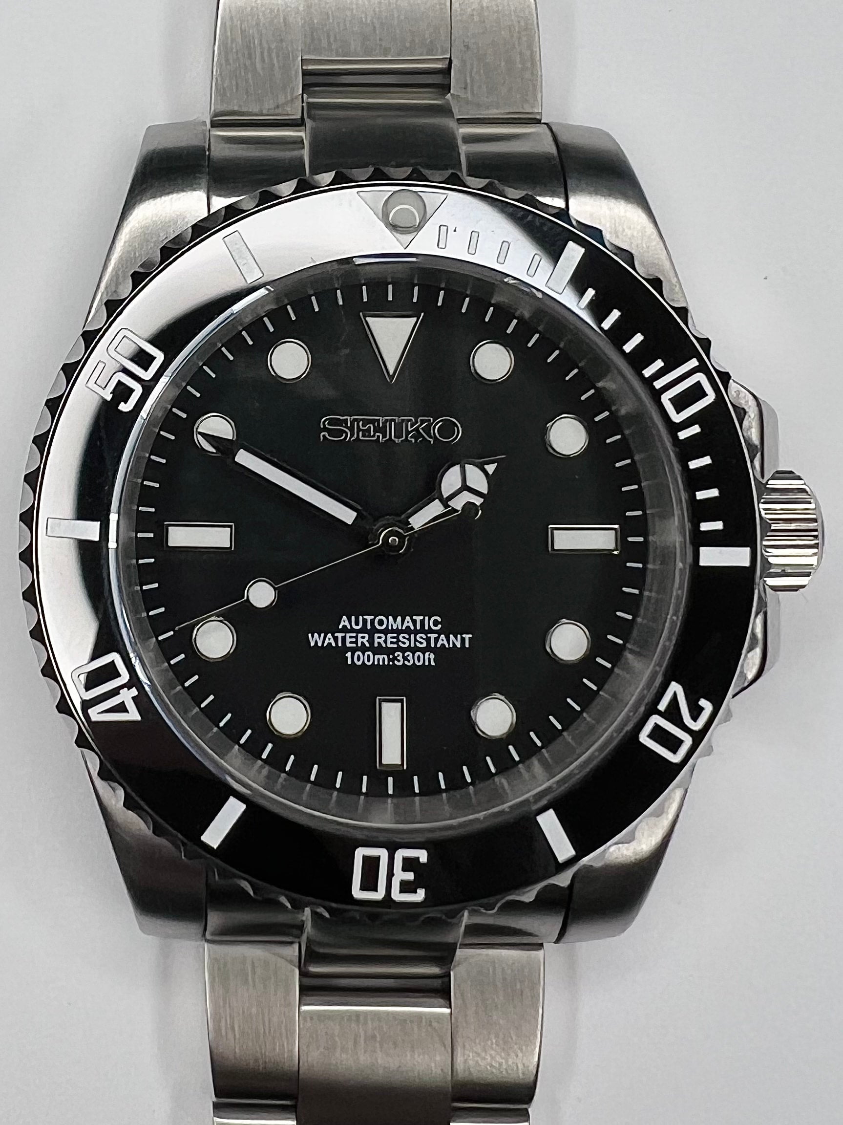 Submariner No Date Custom Seiko Mod Automatic Dive Watch Oyster Bracelet Good Watchworks