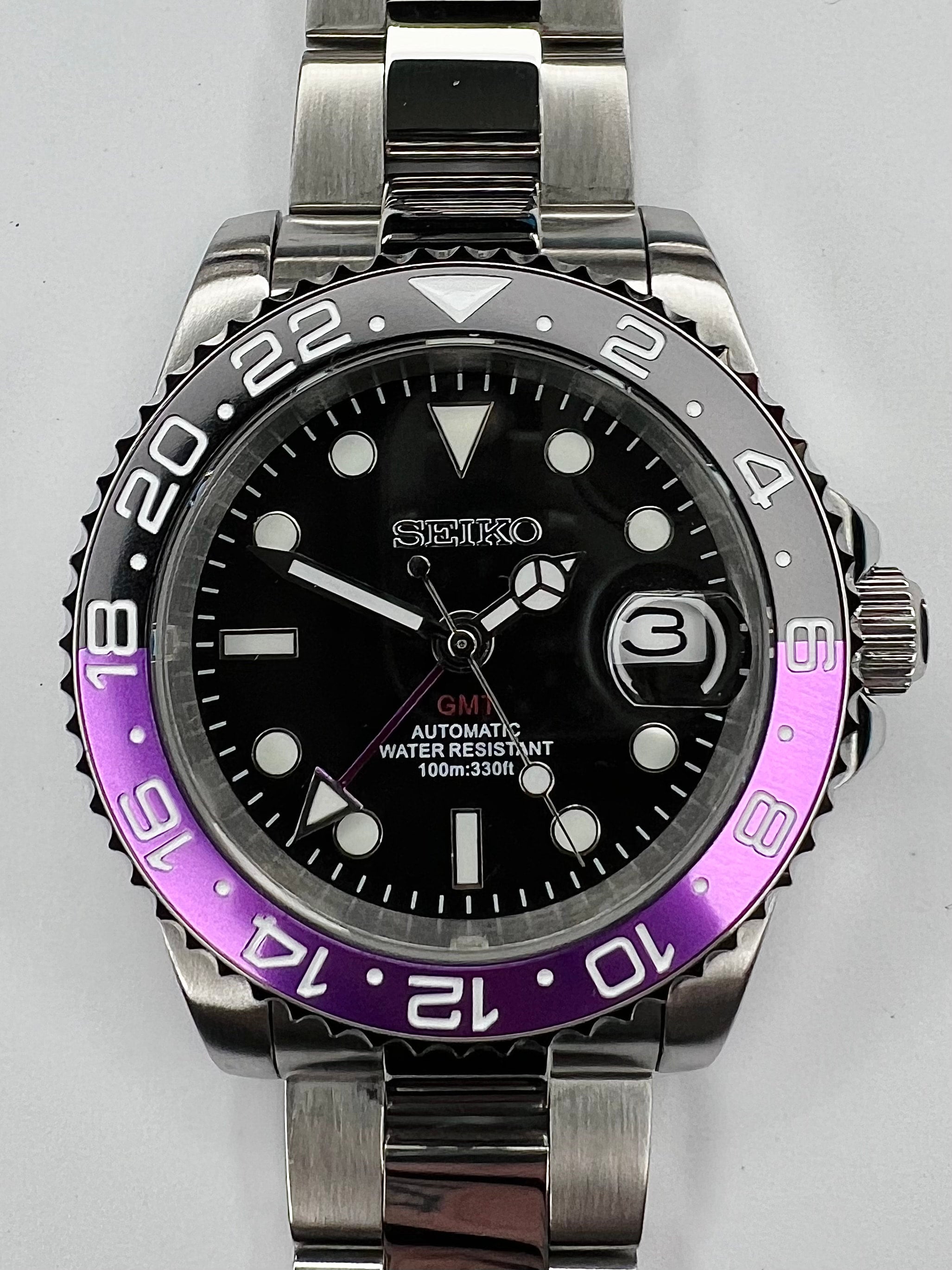 Joker GMT Master II - Custom Seiko Mod Automatic Dive Watch - Oyster  Bracelet | Good Watchworks
