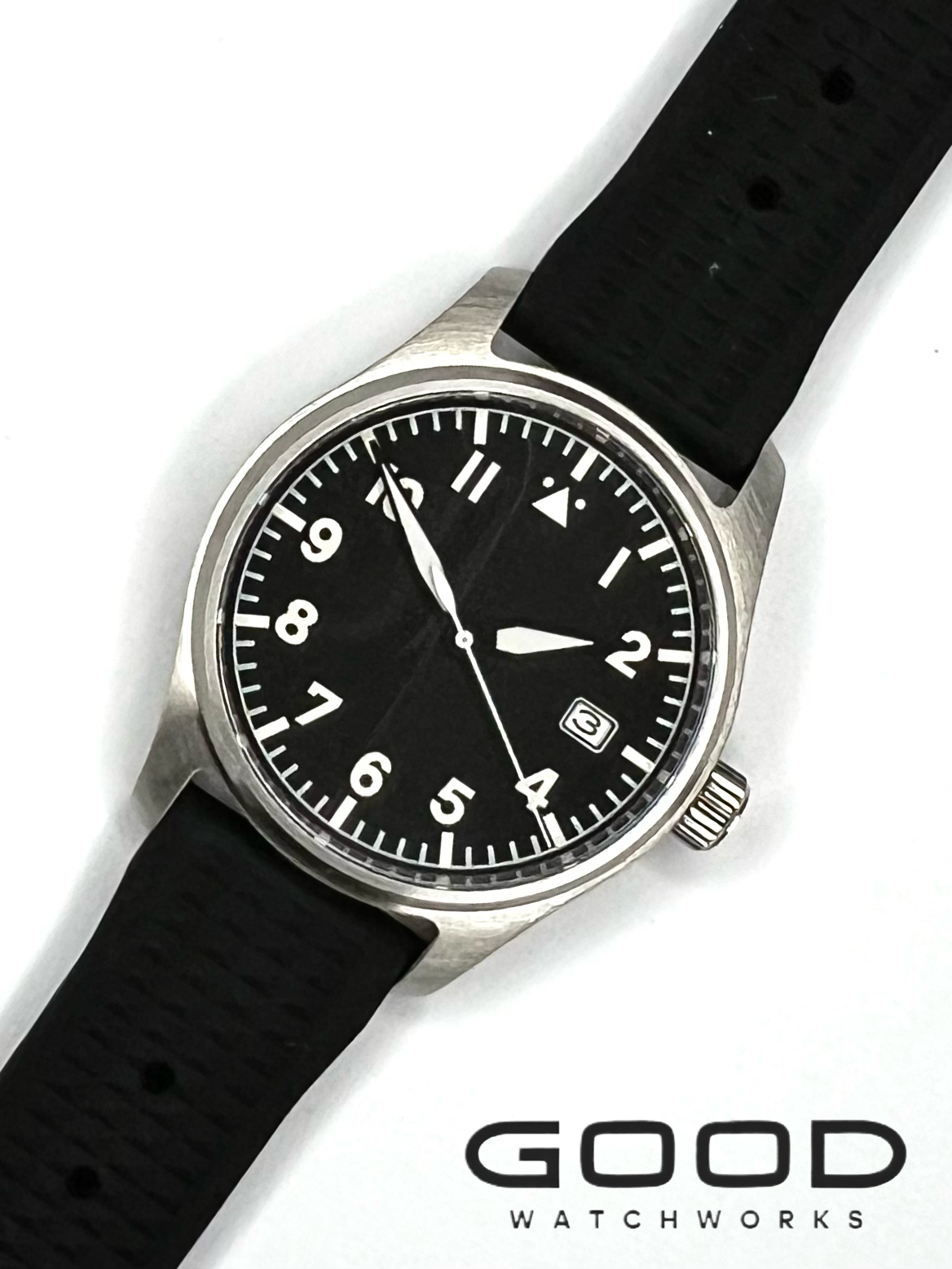 Pilot 39mm Custom Seiko Mod Automatic Watch Good Watchworks